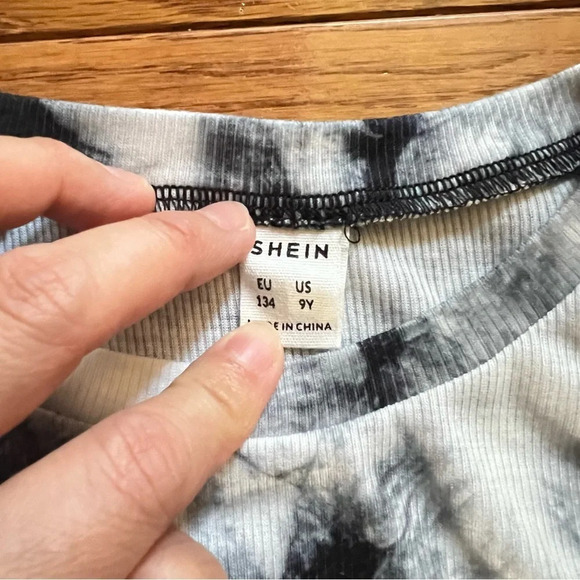 2/$25 SHEIN Coolane Girls Crop Top/Tank Sport Digital Printed Tie Dye Black 9Y - Picture 3 of 13